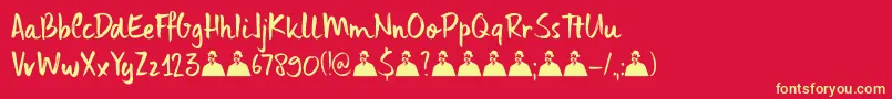DkUncleEdward Font – Yellow Fonts on Red Background