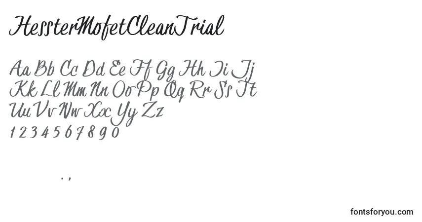HessterMofetCleanTrial (55839) Font – alphabet, numbers, special characters