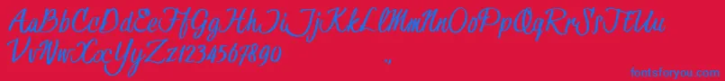 HessterMofetCleanTrial Font – Blue Fonts on Red Background