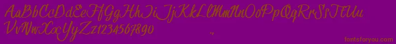 HessterMofetCleanTrial-Schriftart – Braune Schriften auf violettem Hintergrund