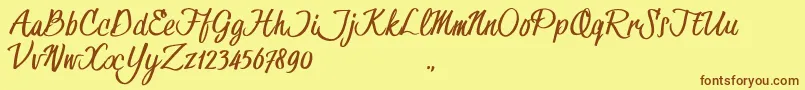 Шрифт HessterMofetCleanTrial – коричневые шрифты на жёлтом фоне