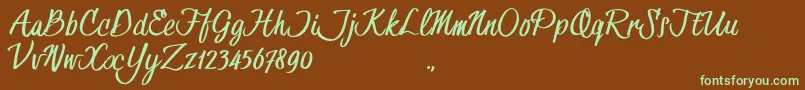 HessterMofetCleanTrial Font – Green Fonts on Brown Background