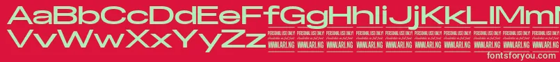 SpecifypersonalExexpbold Font – Green Fonts on Red Background