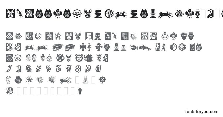 Czcionka DfAttitudesLetPlain.2.0 – alfabet, cyfry, specjalne znaki