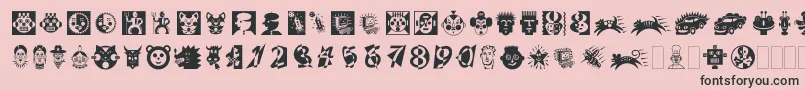 フォントDfAttitudesLetPlain.2.0 – ピンクの背景に黒い文字