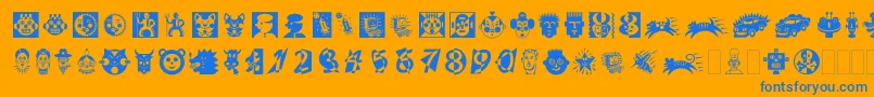 fuente DfAttitudesLetPlain.2.0 – Fuentes Azules Sobre Fondo Naranja