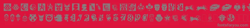 Шрифт DfAttitudesLetPlain.2.0 – серые шрифты на красном фоне
