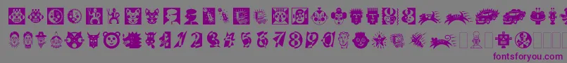 DfAttitudesLetPlain.2.0-fontti – violetit fontit harmaalla taustalla