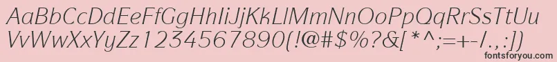 ItcSymbolLtBookItalic Font – Black Fonts on Pink Background