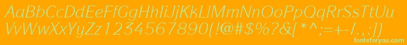 ItcSymbolLtBookItalic Font – Green Fonts on Orange Background