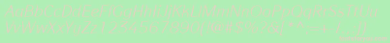 ItcSymbolLtBookItalic Font – Pink Fonts on Green Background
