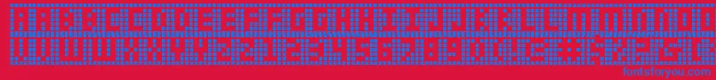 Police Ygrid – polices bleues sur fond rouge