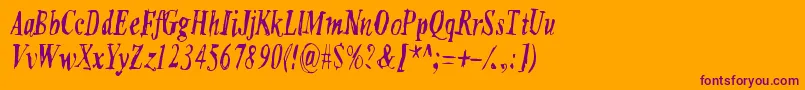 SixFeetUnder Font – Purple Fonts on Orange Background