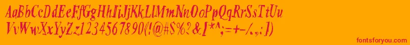 フォントSixFeetUnder – オレンジの背景に赤い文字
