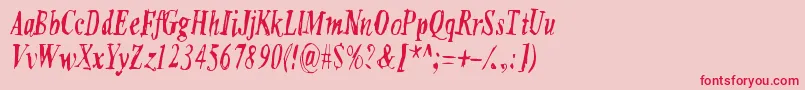SixFeetUnder Font – Red Fonts on Pink Background