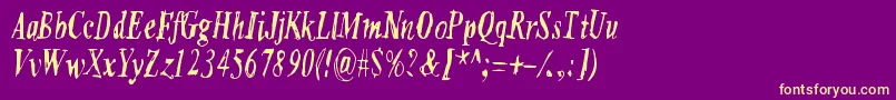 SixFeetUnder Font – Yellow Fonts on Purple Background