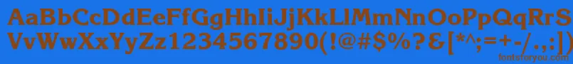 Korinnablackc Font – Brown Fonts on Blue Background