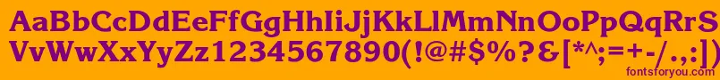 Korinnablackc Font – Purple Fonts on Orange Background