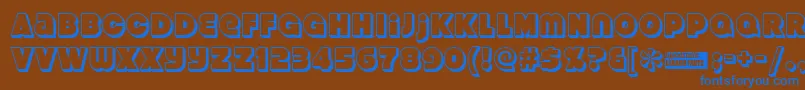 フォントStrenuous ffy – 茶色の背景に青い文字