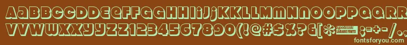 Strenuous ffy Font – Green Fonts on Brown Background