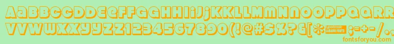 Strenuous ffy Font – Orange Fonts on Green Background
