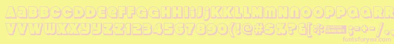 Strenuous ffy Font – Pink Fonts on Yellow Background