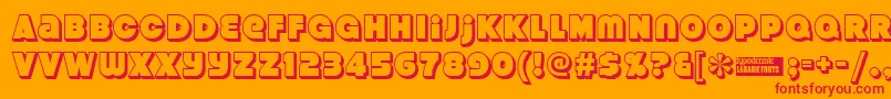 Strenuous ffy-Schriftart – Rote Schriften auf orangefarbenem Hintergrund