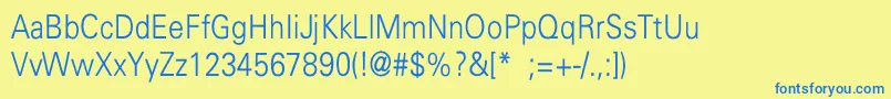 Шрифт UniversLightLightThin – синие шрифты на жёлтом фоне