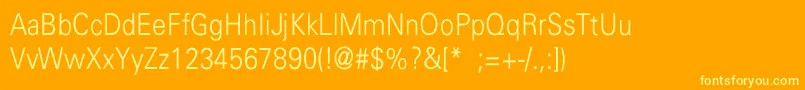 UniversLightLightThin Font – Yellow Fonts on Orange Background