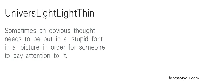 UniversLightLightThin Font
