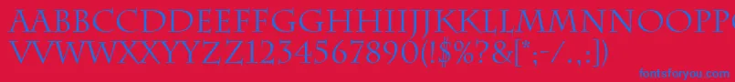 CharlemagneRegular Font – Blue Fonts on Red Background