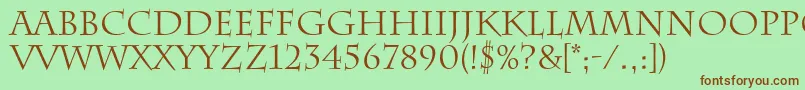 Шрифт CharlemagneRegular – коричневые шрифты на зелёном фоне