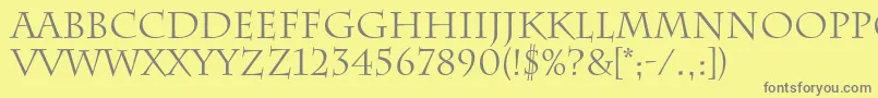 CharlemagneRegular Font – Gray Fonts on Yellow Background
