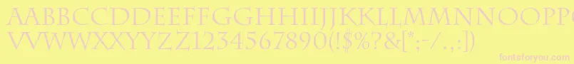CharlemagneRegular Font – Pink Fonts on Yellow Background