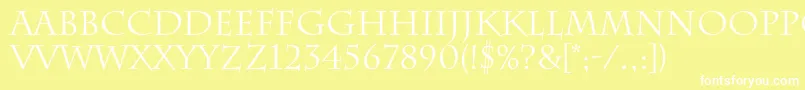 フォントCharlemagneRegular – 黄色い背景に白い文字