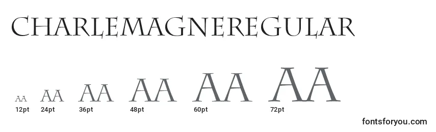 Размеры шрифта CharlemagneRegular