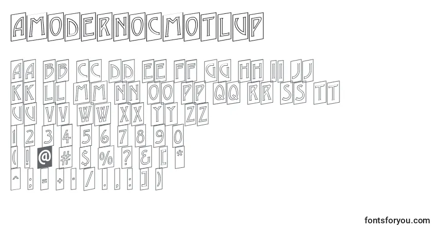 AModernocmotlup-fontti – aakkoset, numerot, erikoismerkit