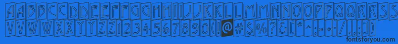 AModernocmotlup Font – Black Fonts on Blue Background