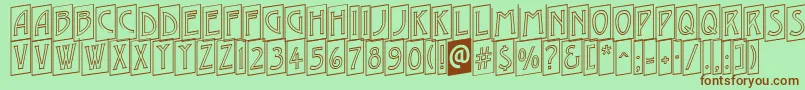 AModernocmotlup Font – Brown Fonts on Green Background