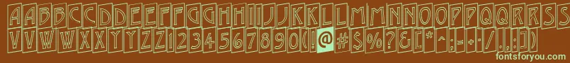 AModernocmotlup Font – Green Fonts on Brown Background