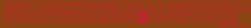 AModernocmotlup Font – Red Fonts on Brown Background