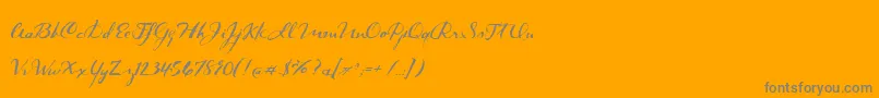 DarkRoast-Schriftart – Graue Schriften auf orangefarbenem Hintergrund