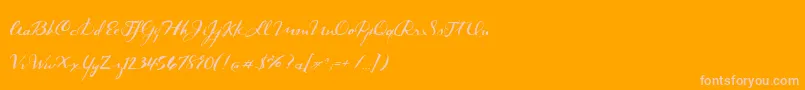DarkRoast-Schriftart – Rosa Schriften auf orangefarbenem Hintergrund