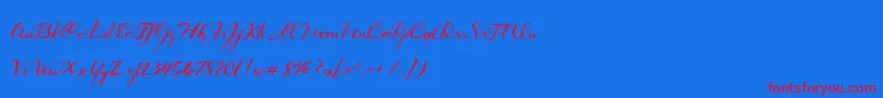 DarkRoast Font – Red Fonts on Blue Background