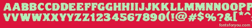 Vtc Nightofthedrippydeadfatcaps Font – Green Fonts on Red Background