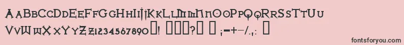 Czcionka Ironlbl ffy – czarne czcionki na różowym tle