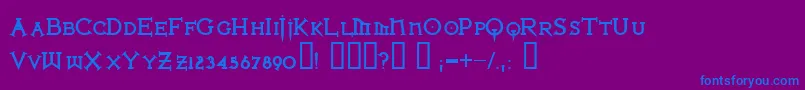 フォントIronlbl ffy – 紫色の背景に青い文字