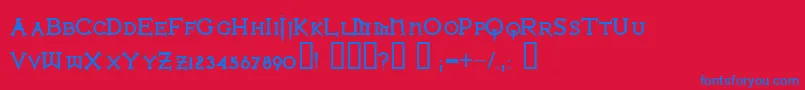 Ironlbl ffy Font – Blue Fonts on Red Background