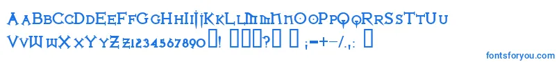 Czcionka Ironlbl ffy – niebieskie czcionki na białym tle