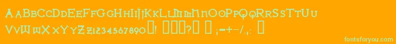 Ironlbl ffy Font – Green Fonts on Orange Background